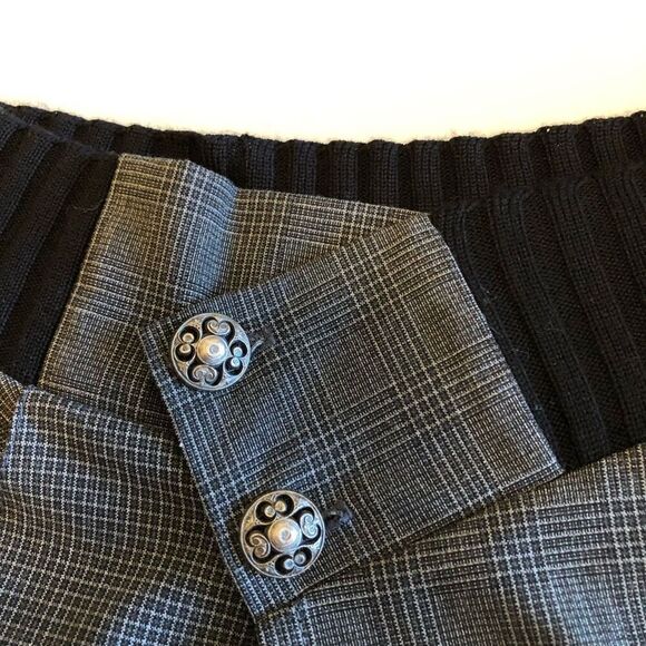 03322 Gray & Blk Mixed Plaid Fairy Grunge, Whimsygoth, Dk Academia Skirt Sz M - Picture 3 of 16